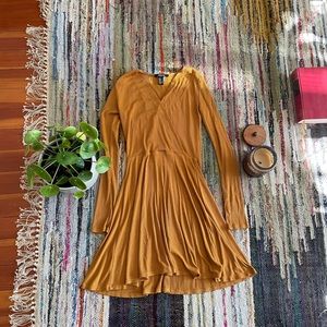 Forever 21 mustard wrap dress